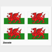 Vlag van Wales Rechthoekige Sticker (Vel)