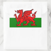 Vlag van Wales Rechthoekige Sticker (Tas)