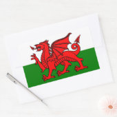 Vlag van Wales Rechthoekige Sticker (Envelop)