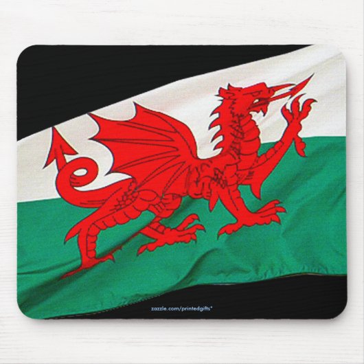 Vlag van Wales Red Dragon Patriotic World Muismat (Voorkant)