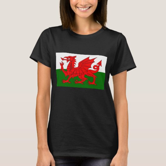 Vlag van Wales Red Dragon T-shirt (Voorkant)