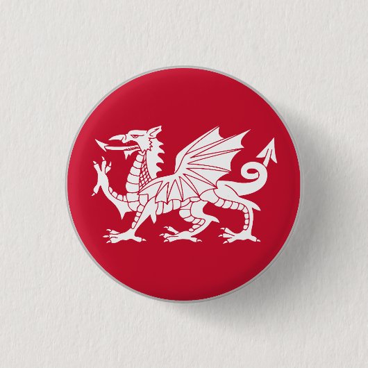 Vlag van Wales Ronde Button 3,2 Cm (Voorkant)