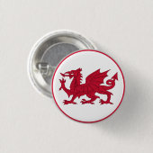 Vlag van Wales Ronde Button 3,2 Cm (Voorkant /achterkant)