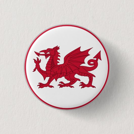 Vlag van Wales Ronde Button 3,2 Cm (Voorkant)