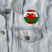 Vlag van Wales Ronde Button 5,7 Cm (In situ)