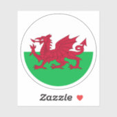 Vlag van Wales Ronde Sticker (Vel)