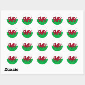 Vlag van Wales Ronde Sticker (Vel)