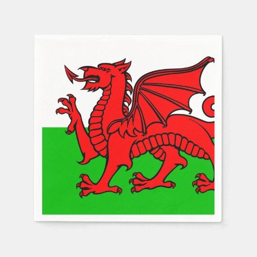 vlag van Wales Servet (Voorkant)