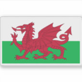 Vlag van Wales Sticker (Voorkant)