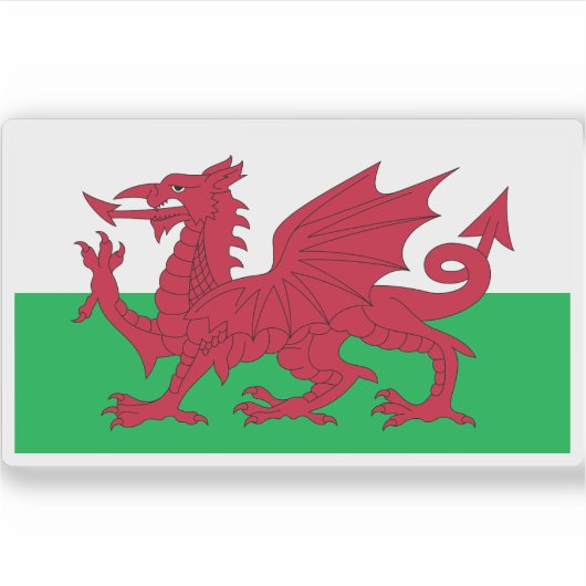 Vlag van Wales Sticker (Voorkant)