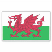Vlag van Wales Sticker (Voorkant)