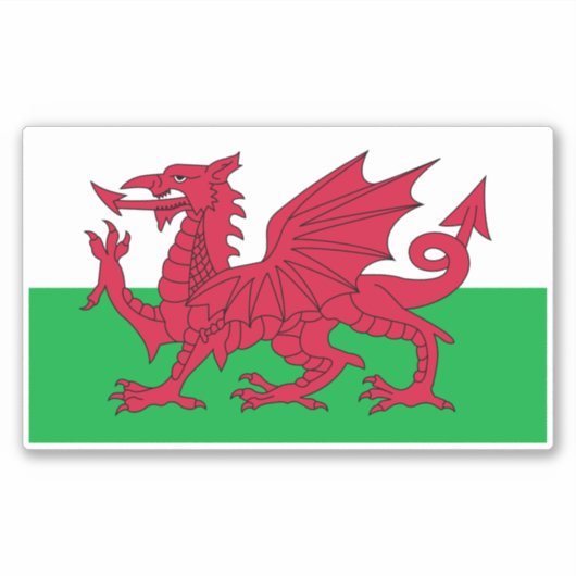 Vlag van Wales Sticker (Voorkant)