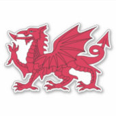 Vlag van Wales Sticker (Voorkant)