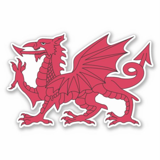 Vlag van Wales Sticker (Voorkant)