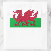 Vlag van Wales Vlag van Wales Rechthoekige Sticker (Tas)