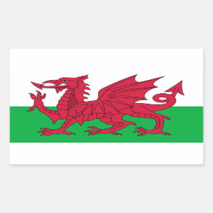 Vlag van Wales Vlag van Wales Rechthoekige Sticker