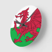 Vlag van Wales Wall Clock Ronde Klok (Hoek)