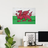 Vlag van Wales Weathered Poster (Thuiskantoor)