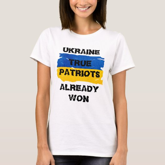 Vlag van Warriors Blue en Yellow Ukraine T-shirt (Voorkant)