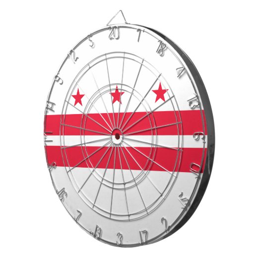 Vlag van Washington D.C. (District of Columbia) Dartbord (Voorkant Rechts)