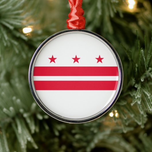 Vlag van Washington D.C. (District of Columbia) Metalen Ornament (Boom)