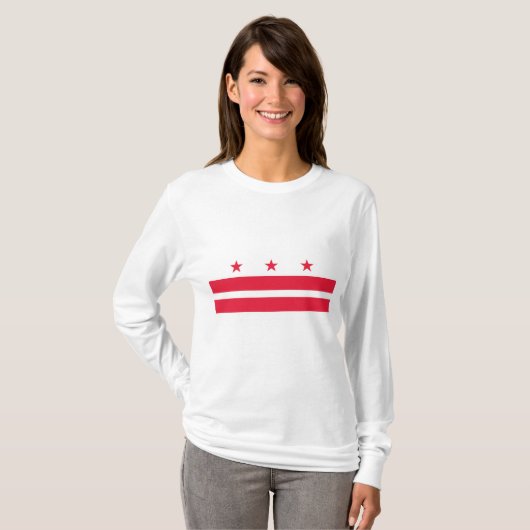 Vlag van Washington D.C. (District of Columbia) T-shirt (Voorkant volledig)