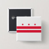Vlag van Washington D.C. (District of Columbia) Vierkante Button 5,1 Cm (Voorkant /achterkant)