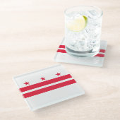 Vlag van Washington D.C. Glazen Onderzetter (Schuin)