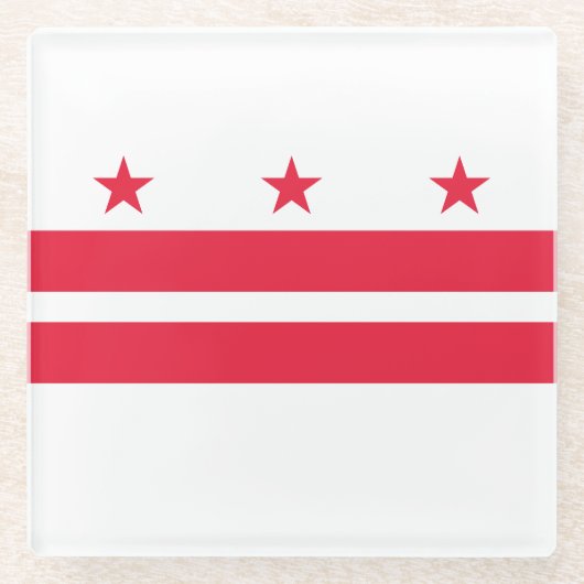 Vlag van Washington D.C. Glazen Onderzetter (Voorkant)