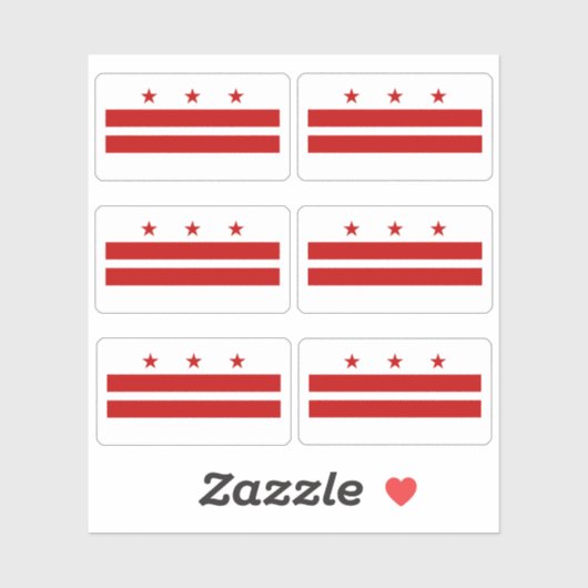 Vlag van Washington DC, Amerikaanse staatsvlag Sticker (Vel)