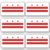 Vlag van Washington DC, Amerikaanse staatsvlag Sticker (Voorkant)