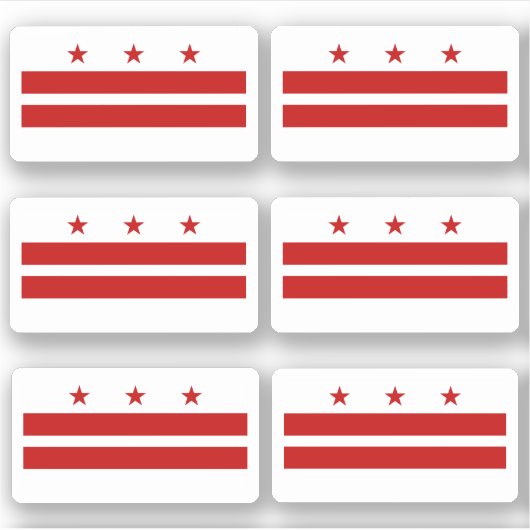Vlag van Washington DC, Amerikaanse staatsvlag Sticker (Voorkant)