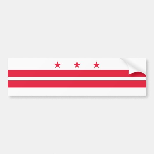 Vlag van Washington DC Bumpersticker (Voorkant)