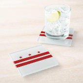 Vlag van Washington DC Glazen Onderzetter (Schuin)
