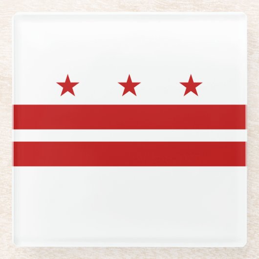 Vlag van Washington DC Glazen Onderzetter (Voorkant)