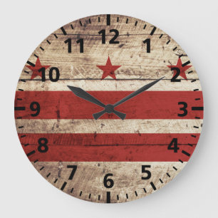Vlag van Washington DC op oude houtnerf Grote Klok