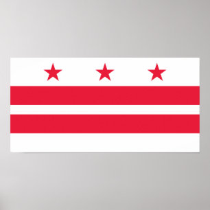Vlag van Washington DC Poster