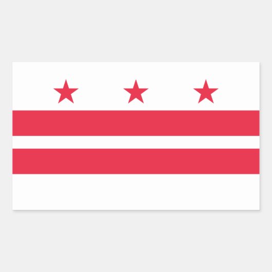 Vlag van Washington DC Rechthoekige Sticker (Voorkant)