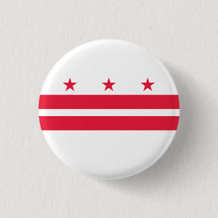 Vlag van Washington DC Ronde Button 3,2 Cm