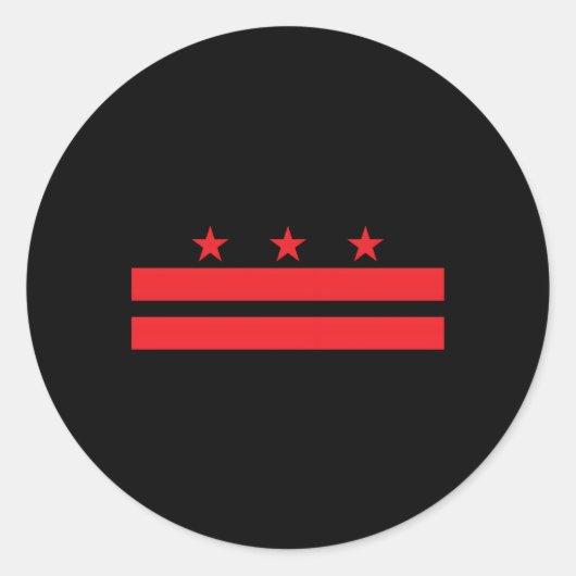 Vlag van Washington DC Ronde Sticker (Voorkant)