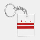 Vlag van Washington DC Sleutelhanger (Voorkant Links)