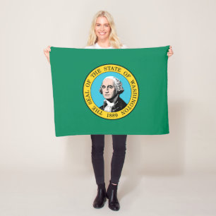 Vlag van Washington Fleece Deken