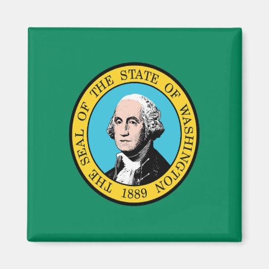 Vlag van Washington Magneet (Voorkant)