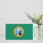 Vlag van Washington, Prettige Feestdagen vanuit de Feestdagenkaart (Staand voorkant)