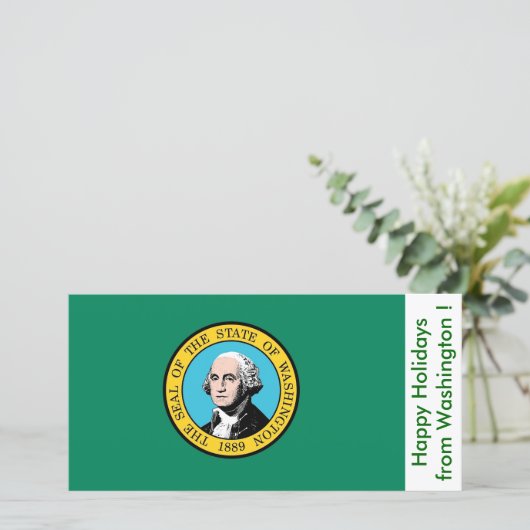 Vlag van Washington, Prettige Feestdagen vanuit de Feestdagenkaart (Staand voorkant)