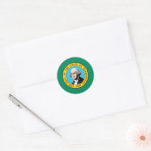 Vlag van Washington Ronde Sticker (Envelop)