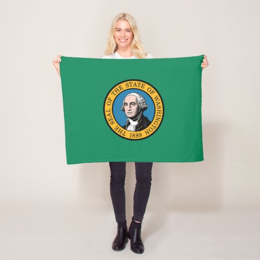 Vlag van Washington, Verenigde Staten Fleece Deken (In situ)