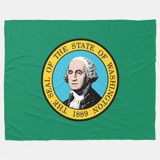 Vlag van Washington (Verenigde Staten) Fleece Deken (Voorkant (Horizontaal))