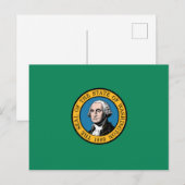 Vlag van Washington, Verenigde Staten van Amerika Briefkaart (Voorkant / Achterkant)