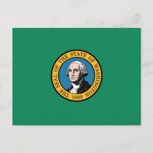 Vlag van Washington, Verenigde Staten van Amerika Briefkaart (Voorkant)